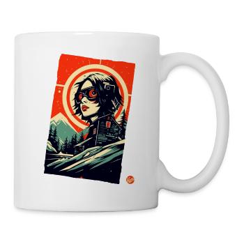 Cyborg Girl in the Mountains, Science-fiction Après-ski - Mug blanc - blanc - Droite