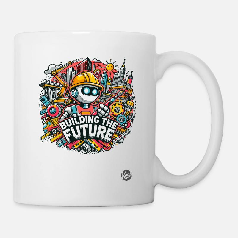 Bauroboter Zukunft gestalten - Tasse - Weiß