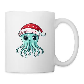 Bande dessinée de Noël méduse - Mug blanc - blanc - Droite
