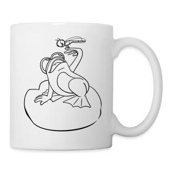 Beste Freunde Frosch und Libelle Ausmalbild - Tasse - Weiß - Rechts