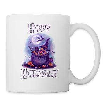 Halloween – Happy Halloween Cute Black Cat - Mug - white - Right