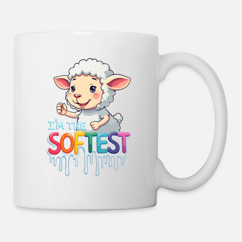 Niedliches Schaf Ich bin das weichste - Tasse - Weiß