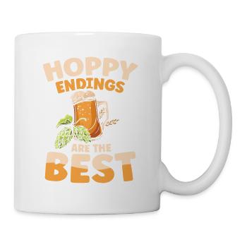 Hoppy endings are the best - Tasse - Weiß - Rechts