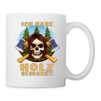 HACHE CRÂNE I EN BOIS - Mug blanc - blanc - Droite
