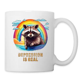 RACCOON DEPRESSION IS REAL - Mug - white - Right
