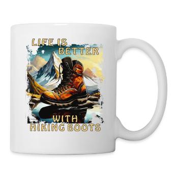 LIFE IS BETTER WITH HIKING BOOTS - Tasse - Weiß - Rechts