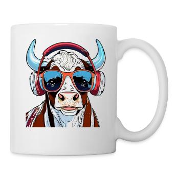 KUH MIT SONNENBRILLE - Tasse - Weiß - Rechts
