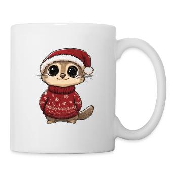 Bande dessinée de Noël de suricate - Mug blanc - blanc - Droite