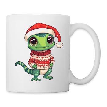 Bande dessinée de Noël Lézard - Mug blanc - blanc - Droite
