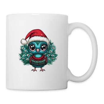 Bande dessinée de Noël Peacock Bird - Mug blanc - blanc - Droite