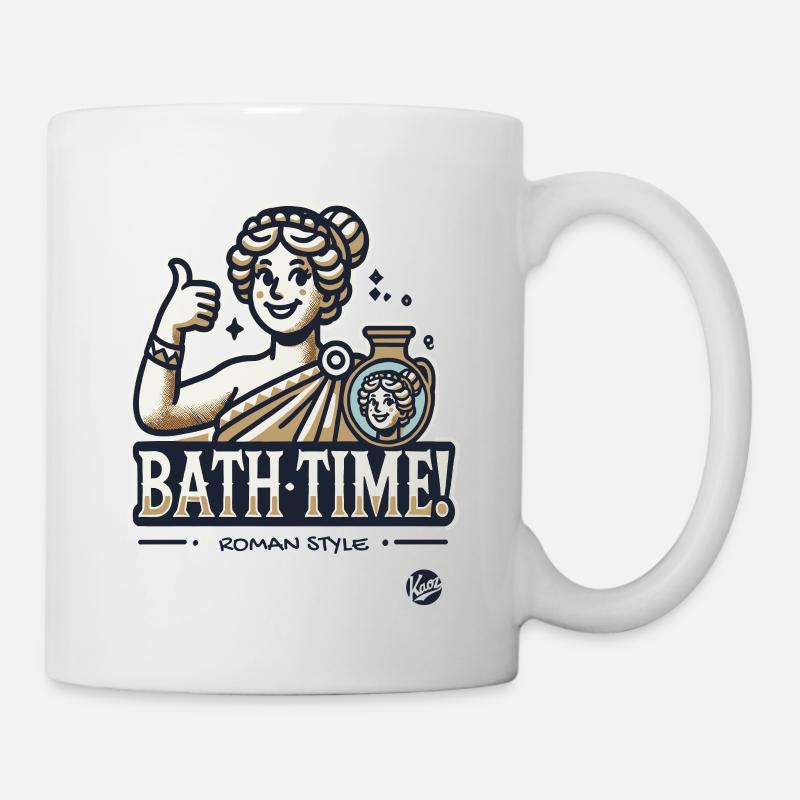 À l’époque romaine – pouce levé à l’heure du bain - Mug blanc - blanc