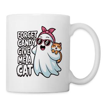 Halloween Cat Forget Candy Give Me A Cat - Tasse - Weiß - Rechts