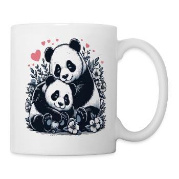 Panda mom and child design gift - Mug - white - Right