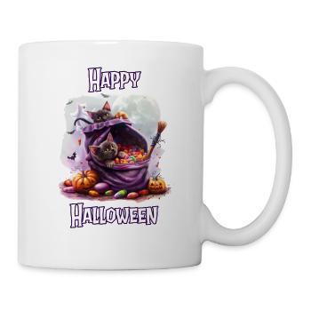 Halloween – Happy Halloween Cute Black Cats - Mug - white - Right