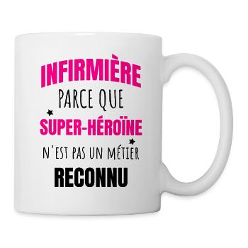Infirmière Humour Super Héroïne - Mug blanc - blanc - Droite