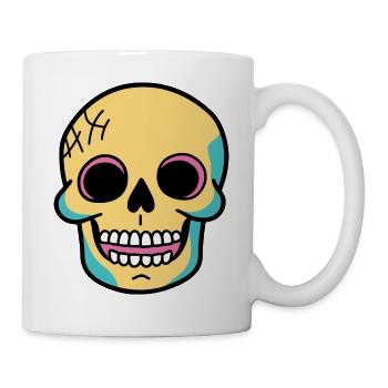 Crâne Halloween Drôle Squelette - Mug blanc - blanc - Droite