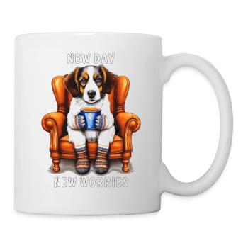 CHIEN NOUVEAU JOUR NOUVEAUX SOUCIS - Mug blanc - blanc - Droite