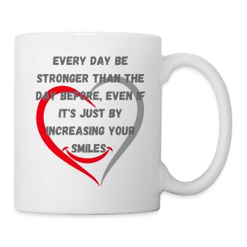 Always smile،and be strong every day - Mug - white - Right