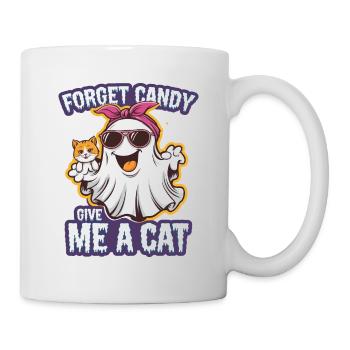 Halloween Cat Forget Candy Give Me A Cat - Mug - white - Right