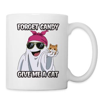 Halloween Cat Forget Candy Give Me A Cat - Tasse - Weiß - Rechts