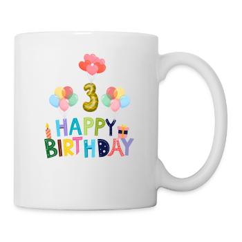 Joyeux anniversaire 3ème anniversaire - Mug blanc - blanc - Droite