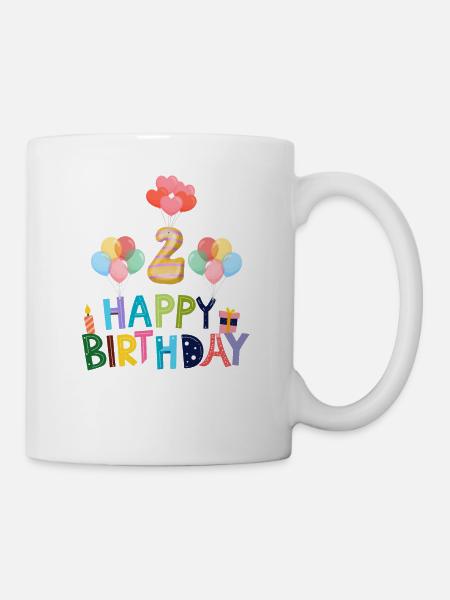 Happy Birthday 2. Geburtstag - Tasse - Weiß