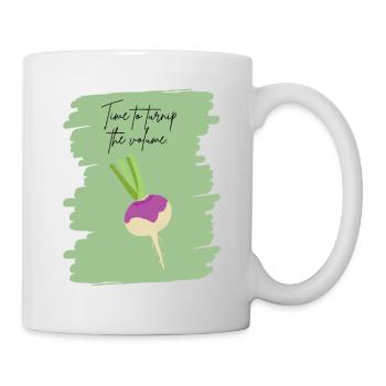 Time to Turnip the Volume – Funny Veggie Art - Mug - white - Right