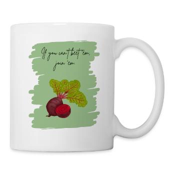 If You Can’t Beet ’Em, Join ’Em – Funny Veggie Art - Mug - white - Right