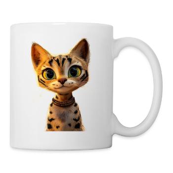 Savannah Katze Cat Mama Süße Serval Leopard Katzen - Tasse - Weiß - Rechts