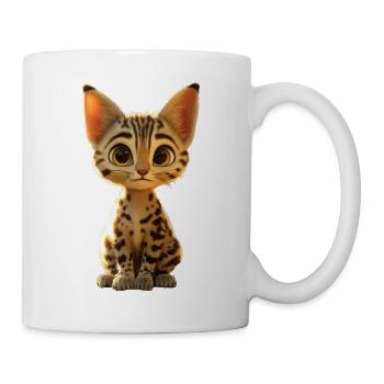 Savannah Katze Cat Mama Süße Serval Leopard Katzen - Tasse - Weiß - Rechts