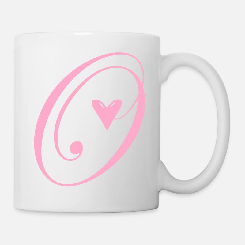 Monogramme O Cœur Vigne - Mug blanc - blanc