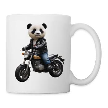 Biker Panda - Tasse - Weiß - Rechts