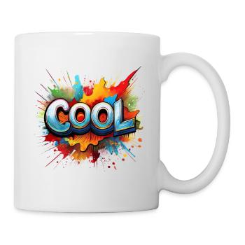 Vibrant Graffiti “COOL” Splash Design - Mug - white - Right