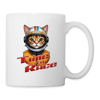Time for a race - Speedy Cat Racer Time to - Mug - white - Right