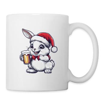 Hase Bier Xmas Weihnachten - Tasse - Weiß - Rechts