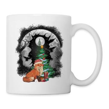 Wald Fuchs Weihnachten Tannenbaum Füchse Kind - Tasse - Weiß - Rechts
