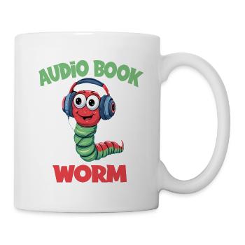 Audio Book Worm Hörbuch Hörspiel für Hörbuch - Tasse - Weiß - Rechts