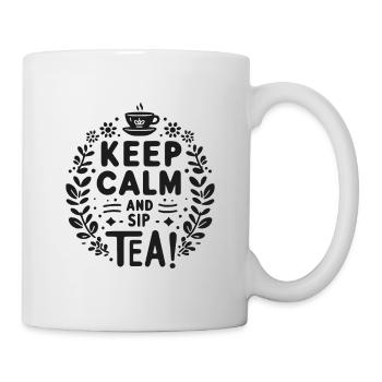 Restez calme et sirotez du thé - Mug blanc - blanc - Droite