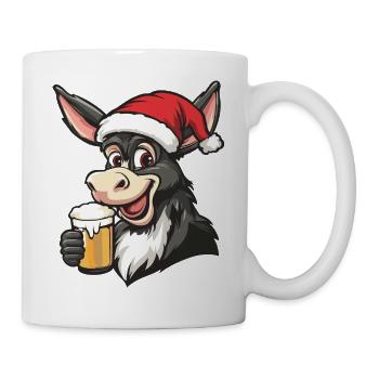 Esel Bier Xmas Weihnachten - Tasse - Weiß - Rechts