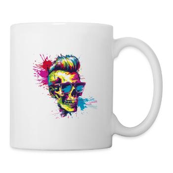 Punker Totenkopf Party - Tasse - Weiß - Rechts