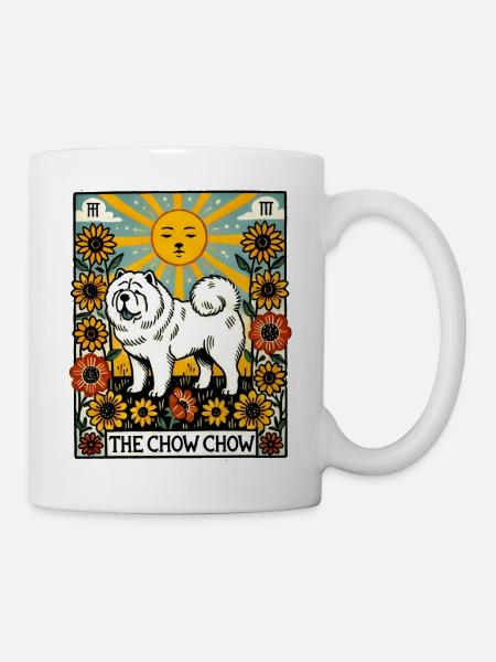 La carte de tarot Chow Chow Dog - Mug blanc - blanc