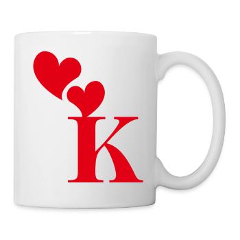 Letter k Red Heart - Mug - white - Right