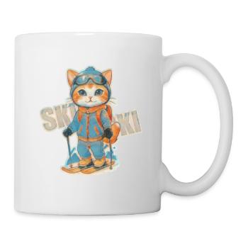 Adorable Skiing Kitty Adventure - Mug - white - Right