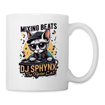 SPHYNX CAT DER HIPSTER-DJ - Tasse - Weiß - Rechts