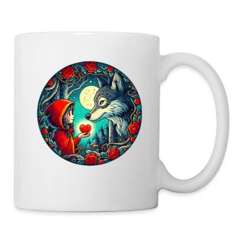 Conte de fées Le petit chaperon rouge Loup Cœur d’enfant Bien-être animal - Mug blanc - blanc - Droite