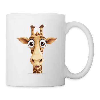 girafe jeter un coup d’œil mignon adorable drôle animal dessin animé - Mug blanc - blanc - Droite