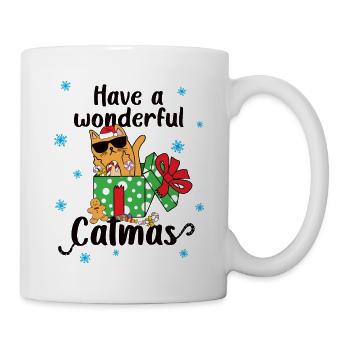 Katzenmotiv Katzen Weihnachten Katze Catmas XMAS - Tasse - Weiß - Rechts