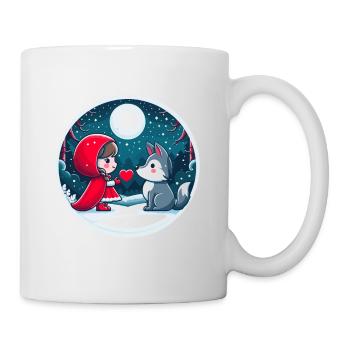 Conte de fées Petit Chaperon Rouge Loup Enfants Coeur Lune Mignon - Mug blanc - blanc - Droite
