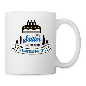 Geburtstag Sattler Sattlerei Autosattler Azubi Geb - Tasse - Weiß - Rechts