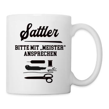 Sattler Meister Prüfung Bestanden Auto Sattlerei - Tasse - Weiß - Rechts